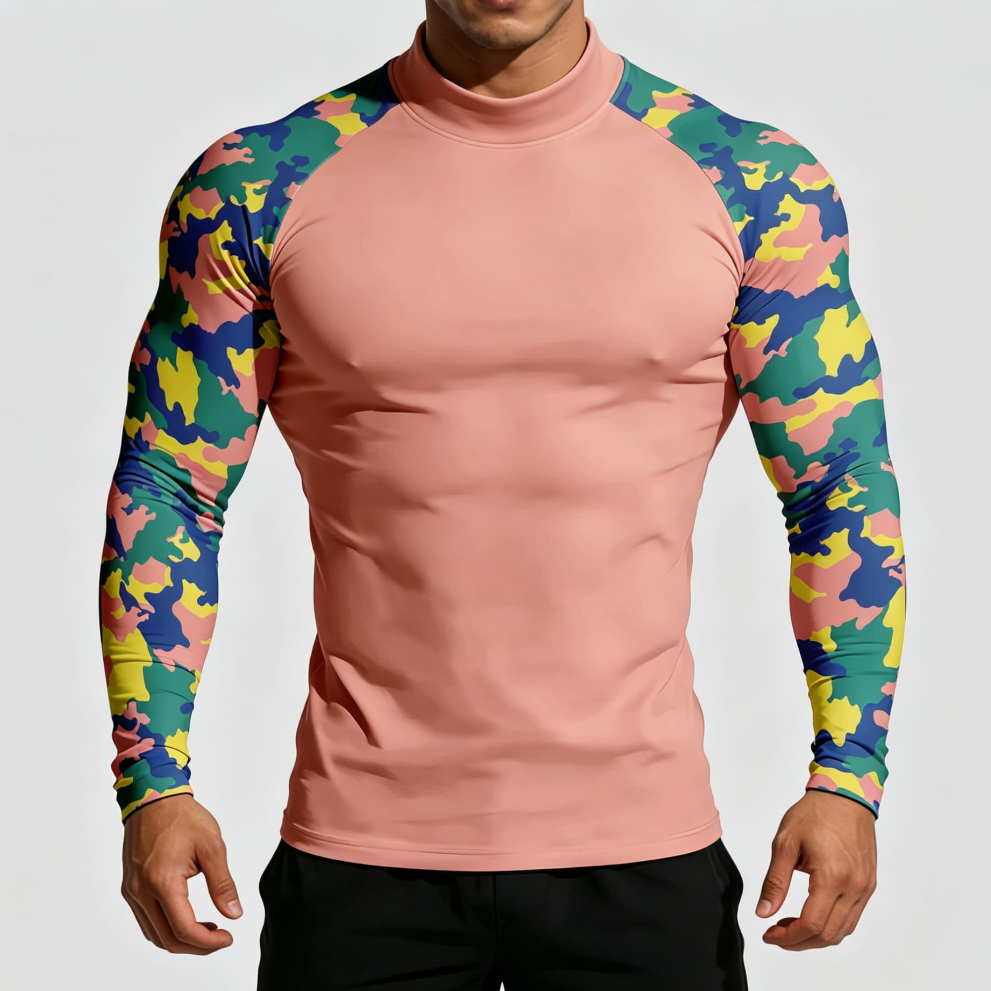 Men Pastel Camouflage Print Mo - огляд і ціна Base Layer Top