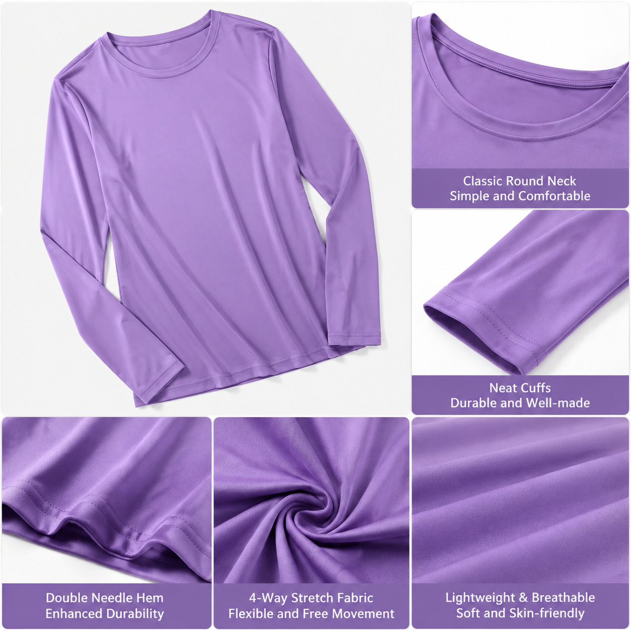 Crew Neck Long Sleeve Scrub Un - огляд і ціна Undershirt Crew Neck