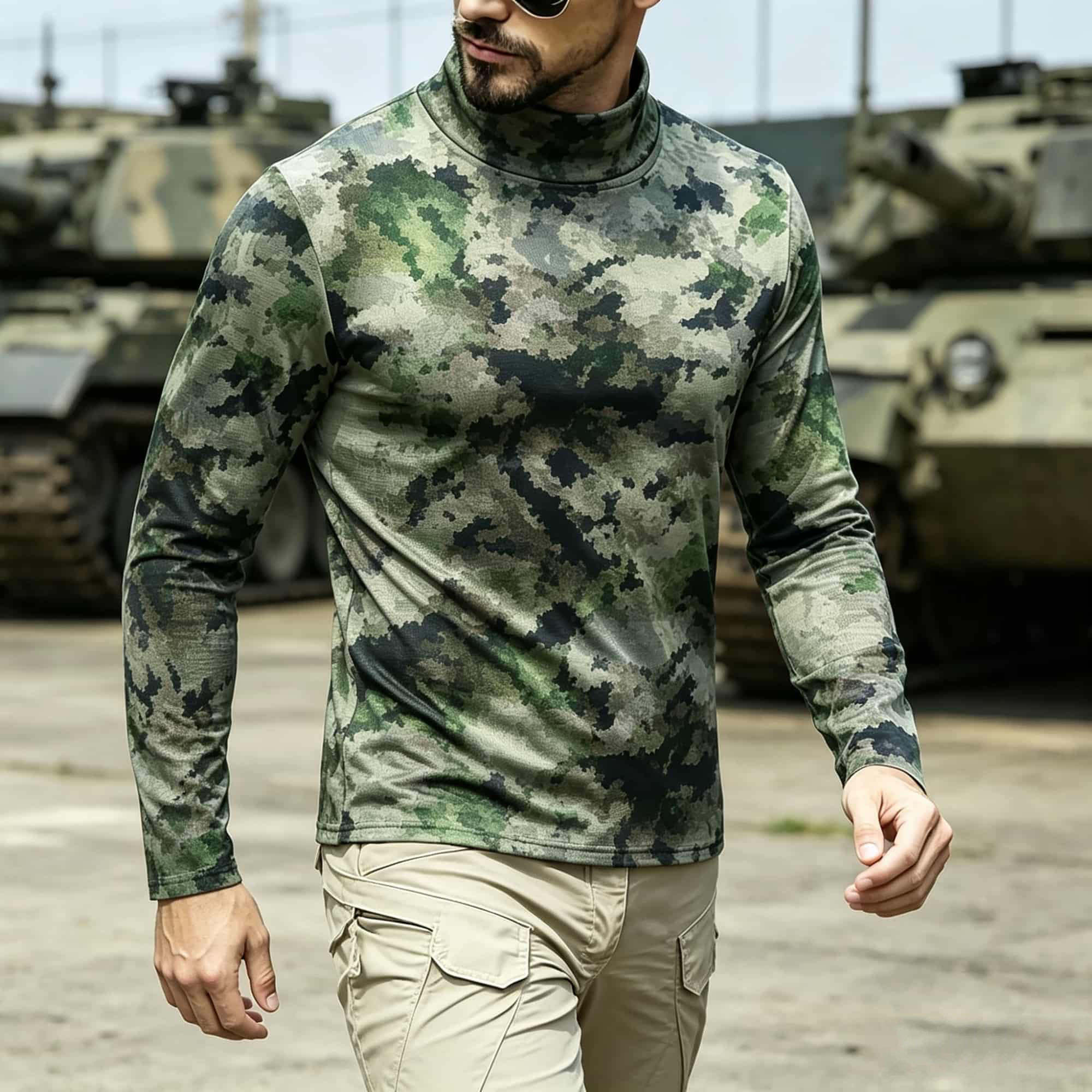 Men Tactical Camouflage Print  - огляд і ціна Base Layer Top