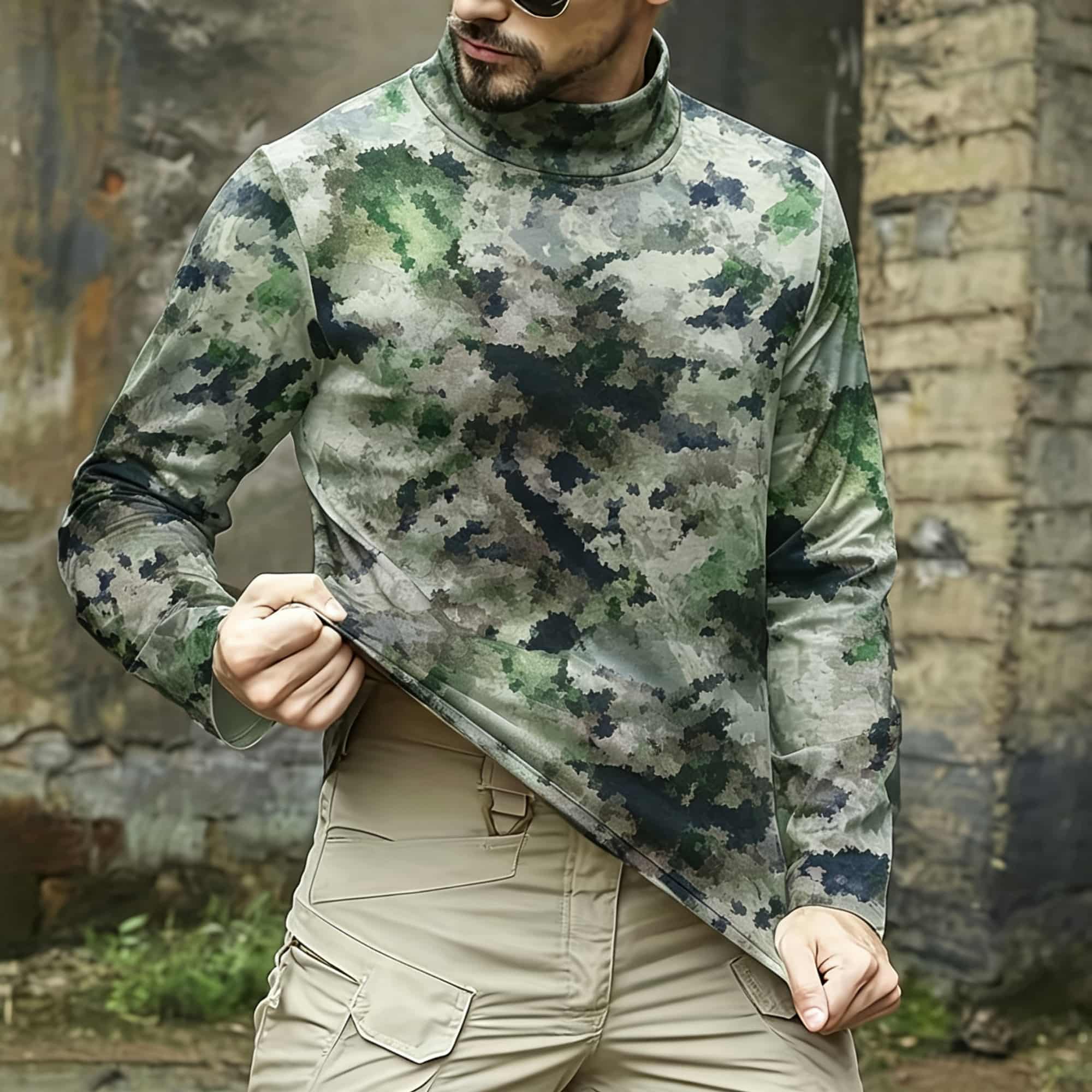 Men Tactical Camouflage Print  - огляд і ціна Base Layer Top